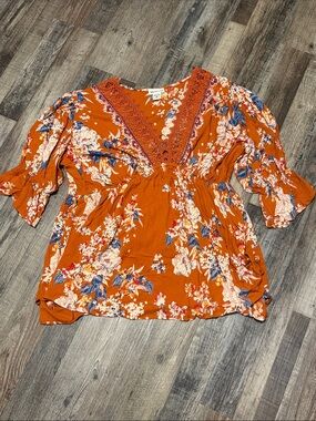 Romantic Gypsy boho flowy floral top 4X